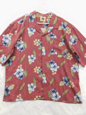 Pussers West Indies Shirt Mens XL Silk Golf Hawaiian Short Sleeve Camp Collar